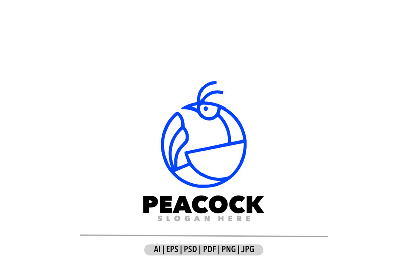 Logo di design illustrazione logo linea pavone - Caratteristiche Immagine 1