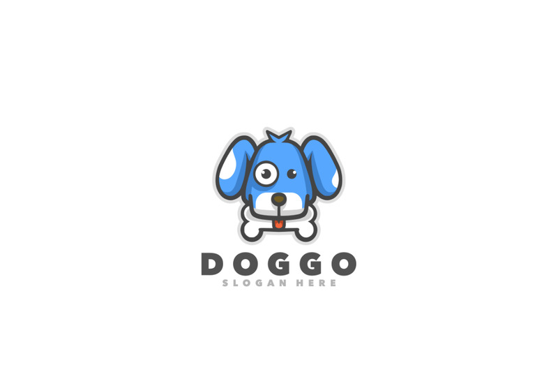 Cane con disegno del modello del logo della mascotte dell'osso - Caratteristiche Immagine 1