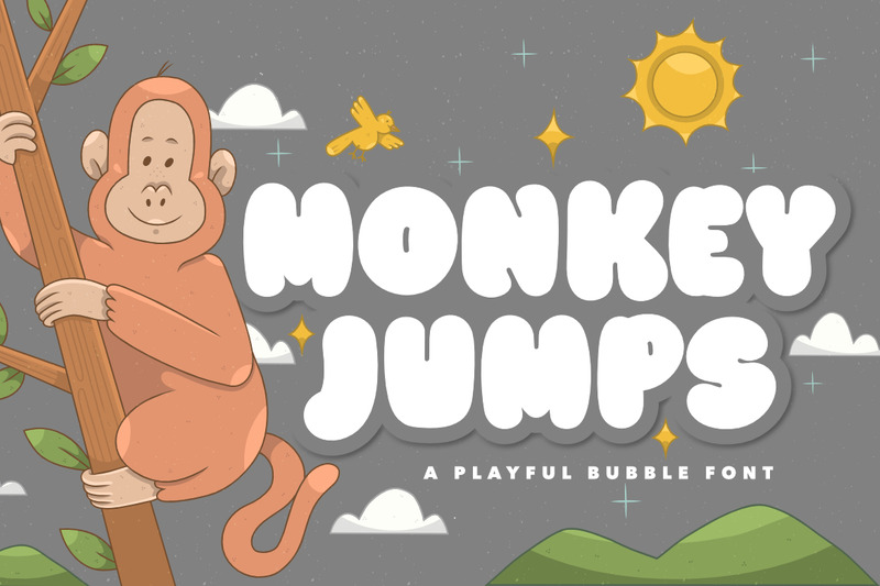 Monkey Jumps – Playful Bubble Display Font - Features Image 4