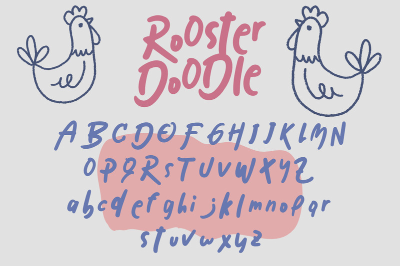 Rooster Doodle – Playful Handwritten Display Font - Features Image 2