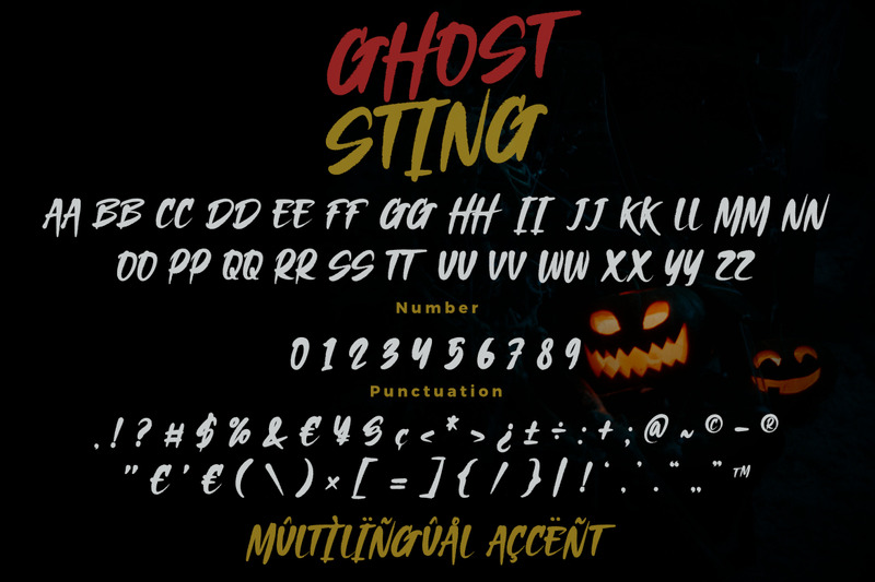 Ghost Sting – Carattere con visualizzazione a pennello - Caratteristiche Immagine 10