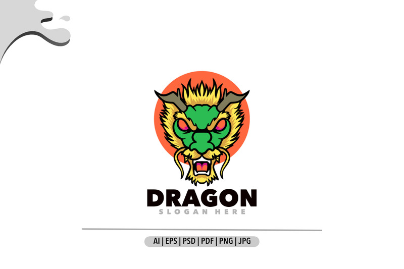Design del logo della mascotte del drago per giochi e sport - Caratteristiche Immagine 1