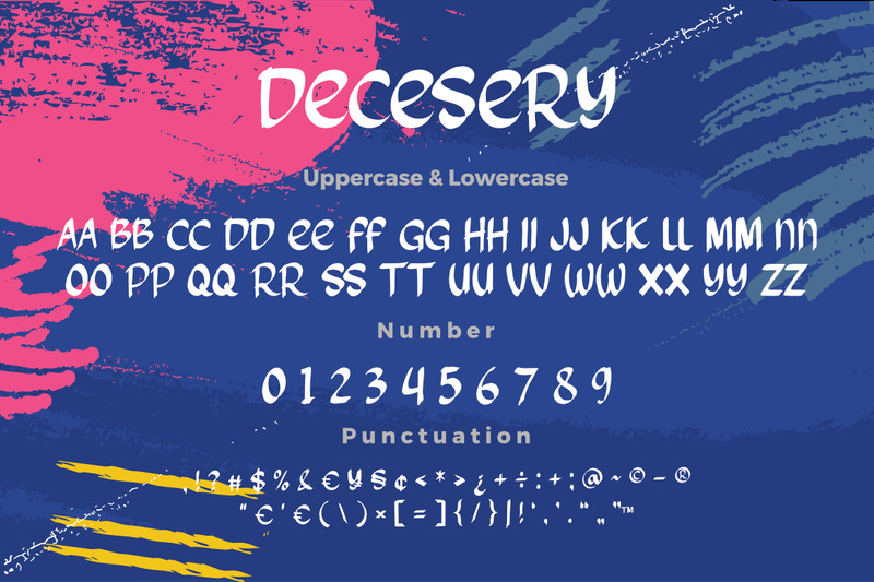 Decesery - czcionka typu Brush Display - Obraz funkcji 8