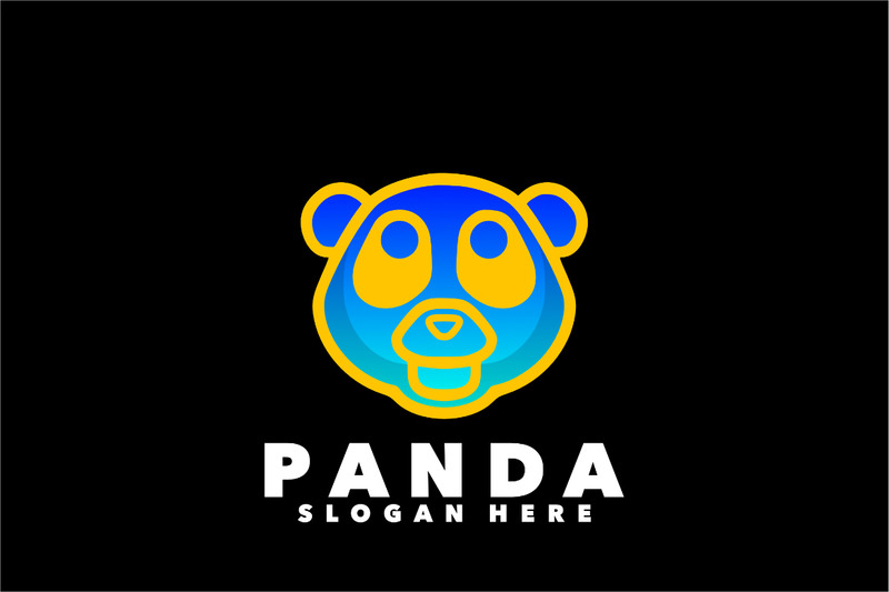 Symbole de ligne Panda logo dégradé conception de symbole de dégradé - Caractéristiques de l’image 1