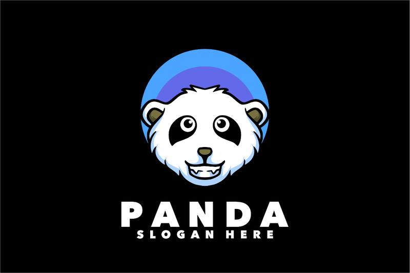 Panda hoofd cartoon mascotte logo ontwerp - Functieafbeelding 1