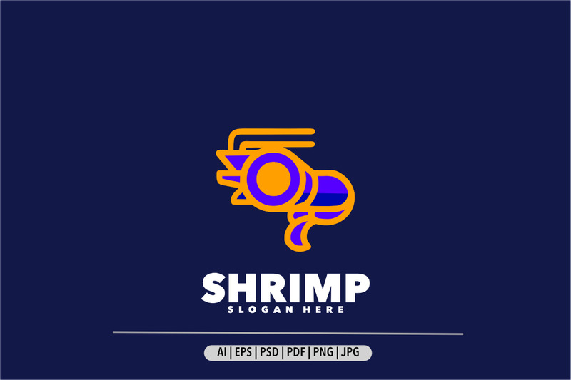 Diseño de logotipo de color simple de camarones. - Características Imagen 1
