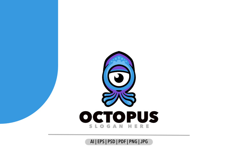 Octopus einfaches Maskottchen-Cartoon-Logo-Design - Eigenschaften Bild 1