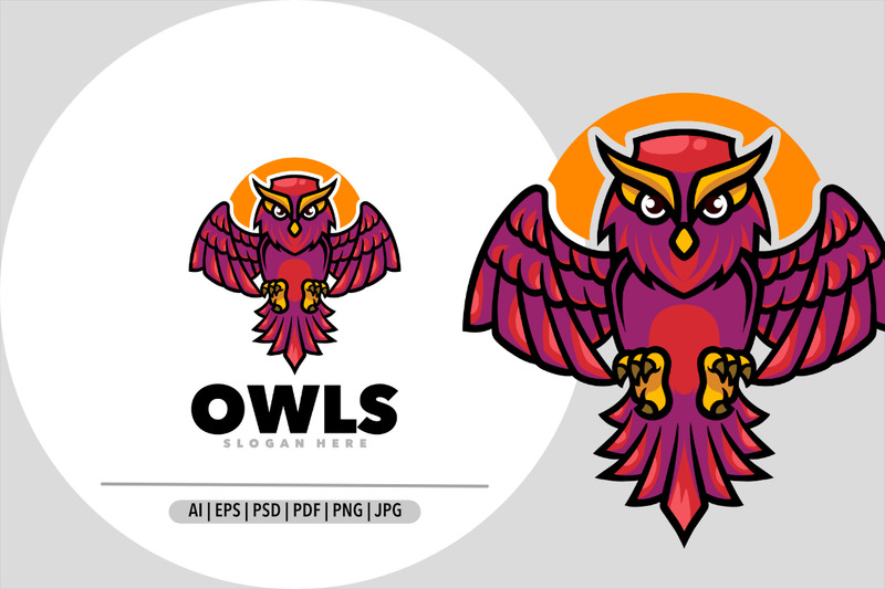 Uggla maskot tecknad design logotyp illustration - Features Image 1