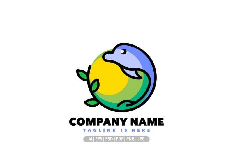 Leaf dolphin logo design template - Features Image 1