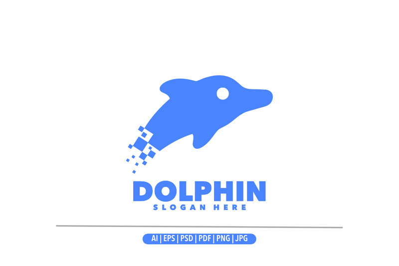 Szablon projektu logo delfina w pikselach - Obraz funkcji 1
