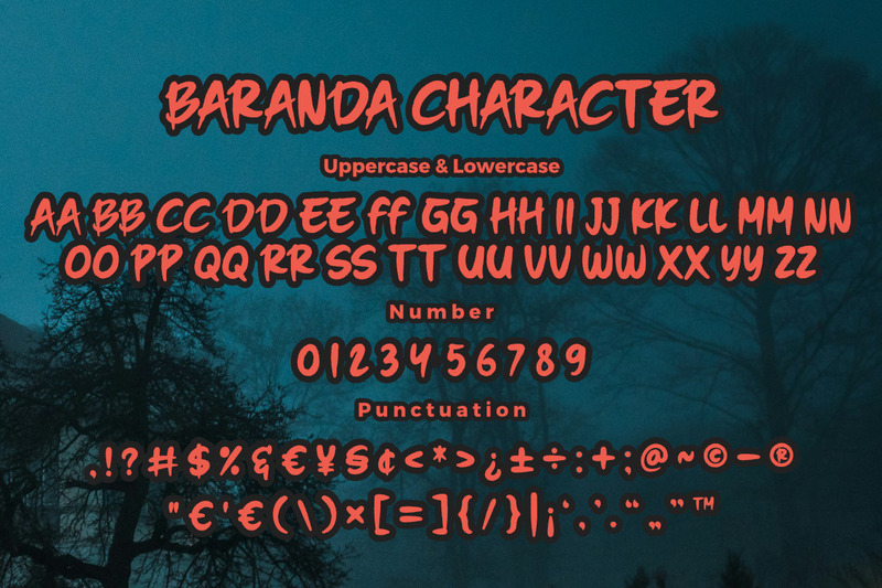 Baranda a Horror Premium Font - Features Image 2