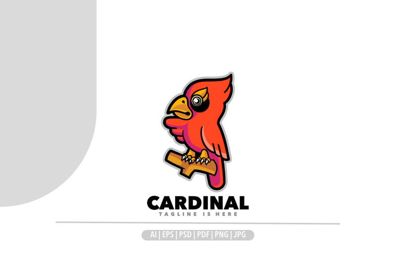 Кардинал талісман мультфільм дизайн логотипу ілюстрації - Features Image 1