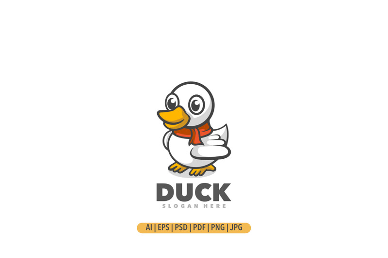 Ente lustige Cartoon-Maskottchen-Logo-Vorlage - Eigenschaften Bild 1