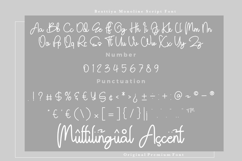 Besttiya Monoline Script Premium Font - Features Image 3