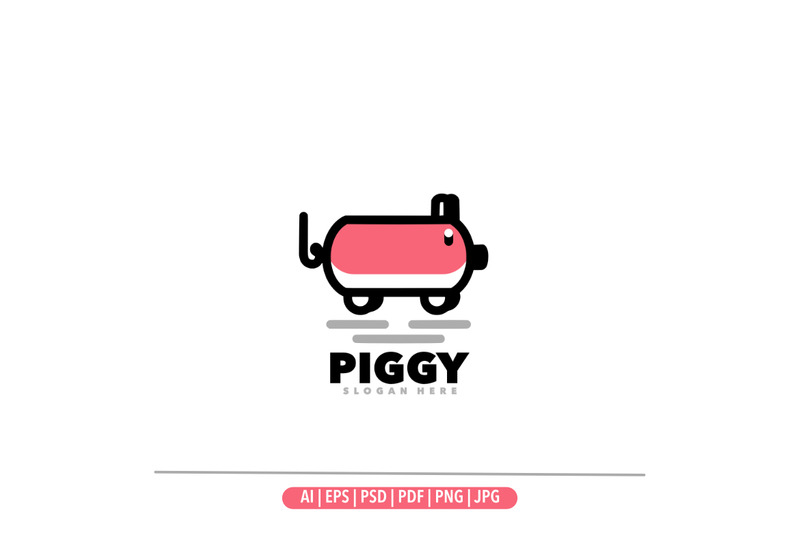 Modèle de logo mignon simple cochon - Caractéristiques de l’image 2