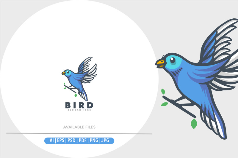 Modèle de logo de conception simple mignon oiseau - Caractéristiques de l’image 1