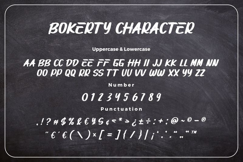Bokerty a New Brushed Premium Font - Features Image 9