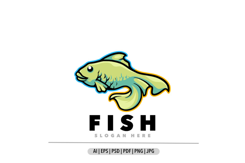 Cute fish mascot cartoon logo design - Features Image 1