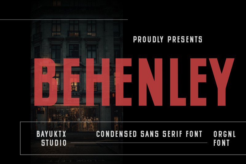 Behenley – czcionka premium Condensed Sans Serif - Obraz funkcji 4