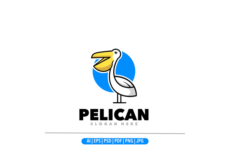 Pelikan einfaches Logo-Maskottchen-Design - Eigenschaften Bild 1