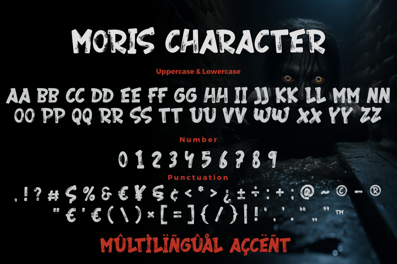 Шрифт Moris A Grunge Display Font - Features Image 7