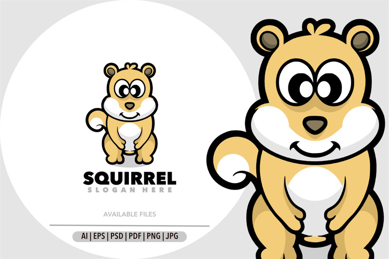 Симпатичная белка мультяшный талисман дизайн логотипа - Features Image 1