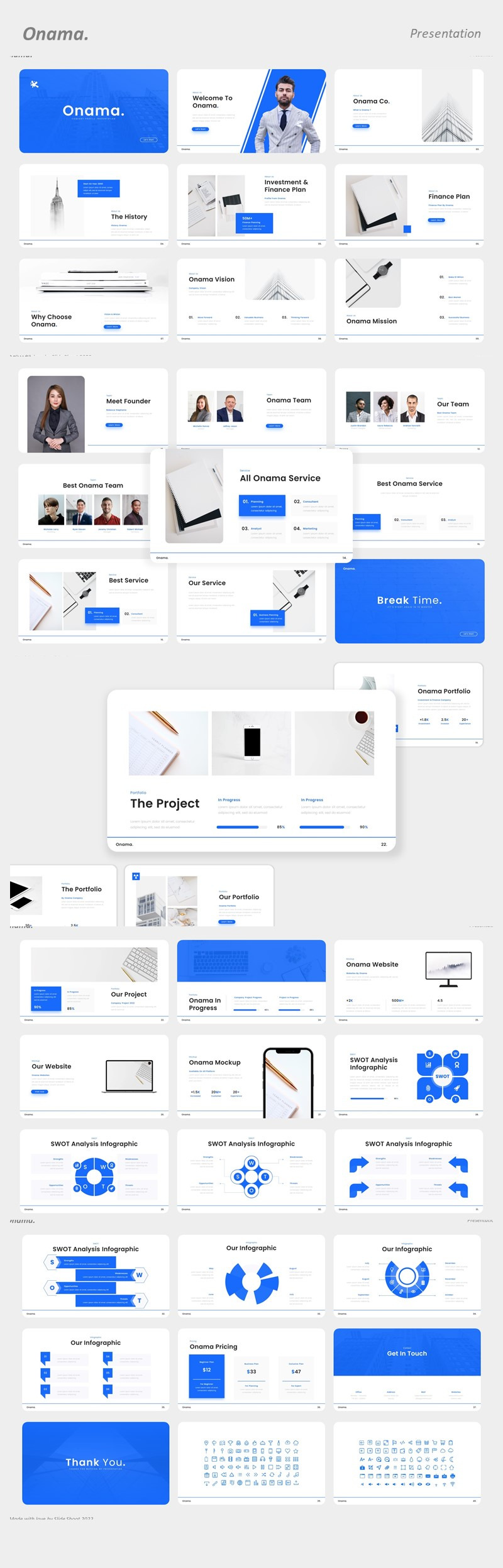 Onama - Modello di presentazione di Google per il profilo aziendale - Caratteristiche Immagine 1