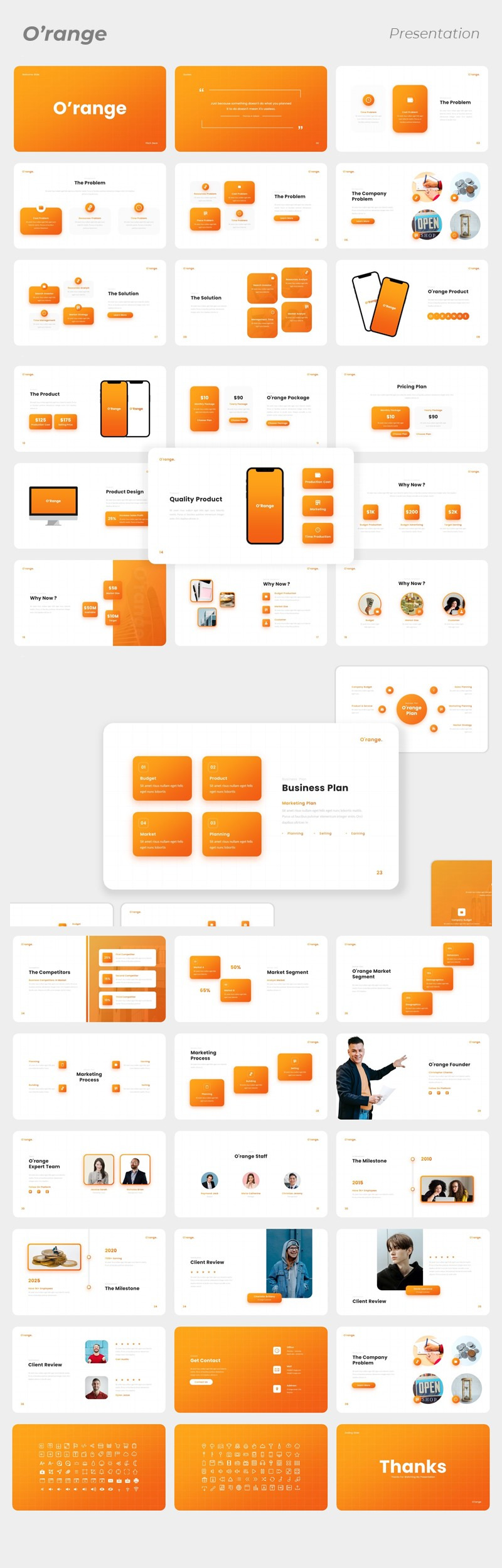 O'range - Creative Pitch Deck Keynote Template - Features Image 1