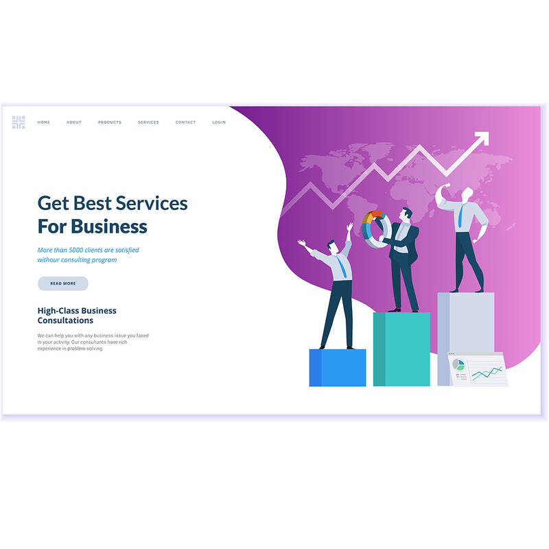 Webseitendesign V2-Vorlagenillustration - Eigenschaften Bild 1