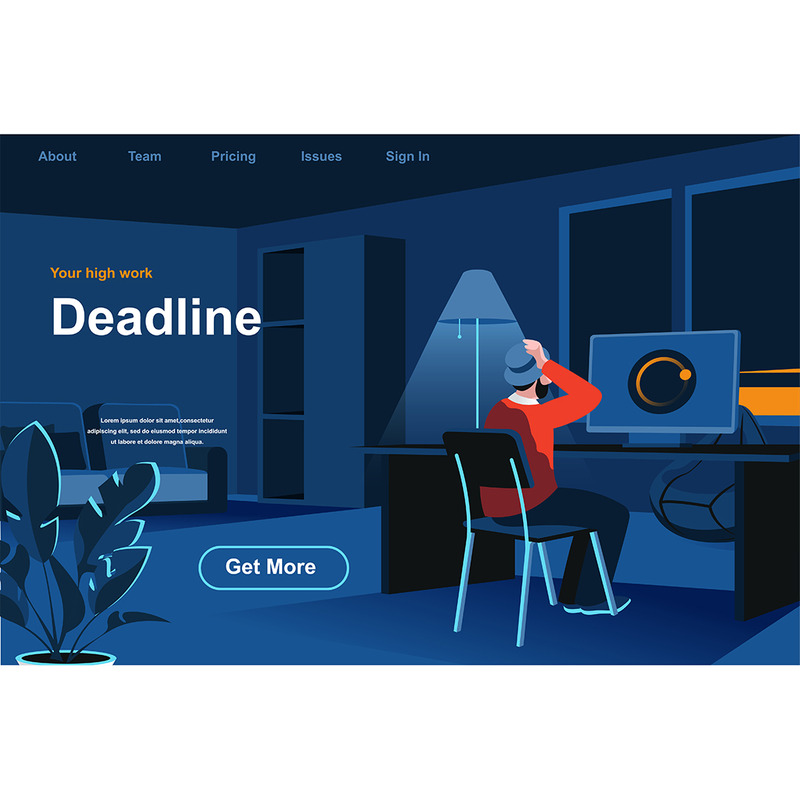 Arbete deadline isometrisk webbsida platt konceptillustration - Features Image 1