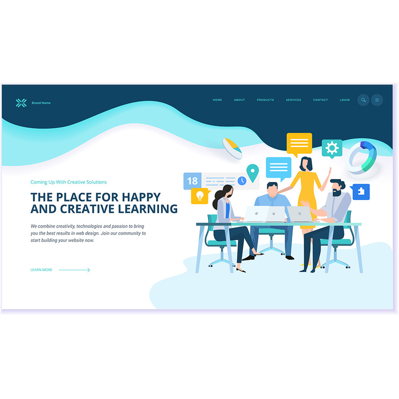 Web Page Design Template For Education V3 Illustration Web Page Design Template For Education V3 Illustration