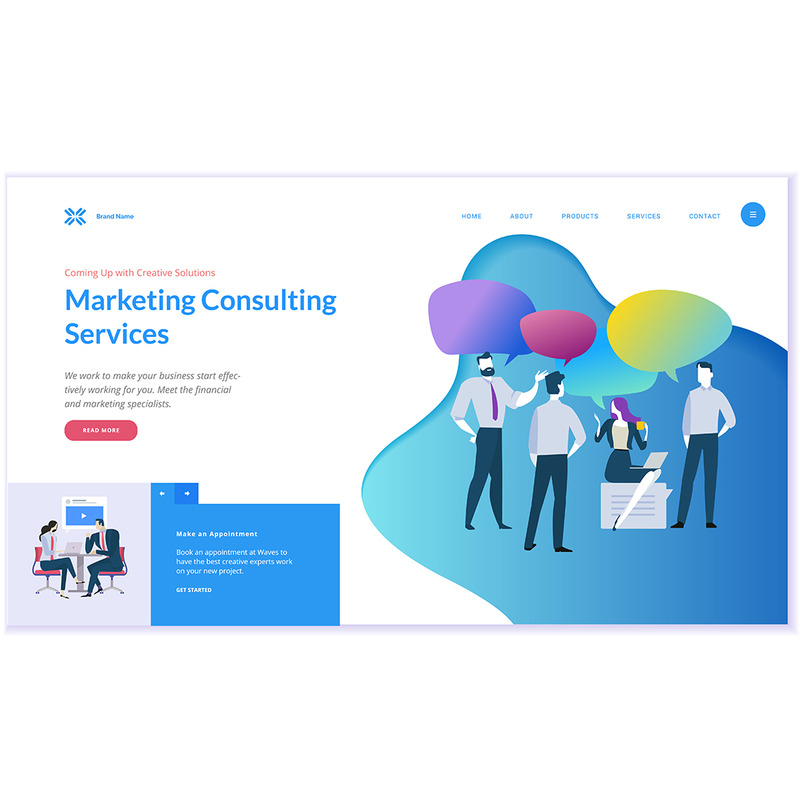 Illustrazione del modello di pagina Web Design V4 - Caratteristiche Immagine 1
