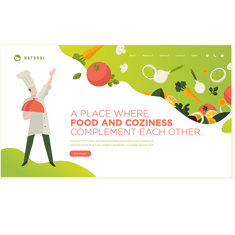 Web Page Design Template For Food And Drink V2 Illustration - Features Image 1