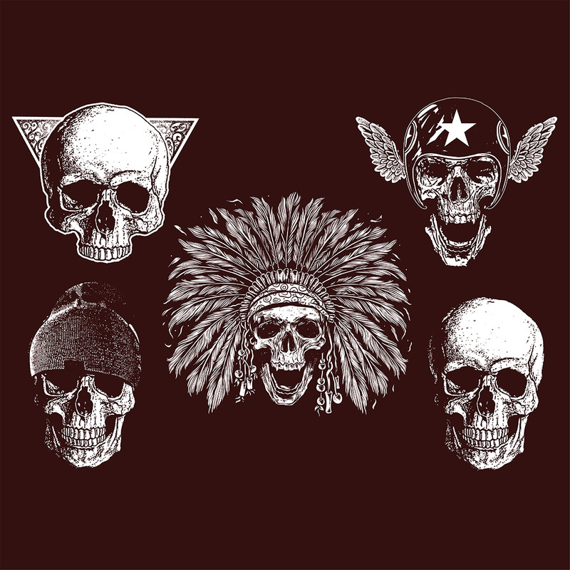 Conjunto de arte de Denver Princeton vetor de ilustração de caveiras - Features Image 1