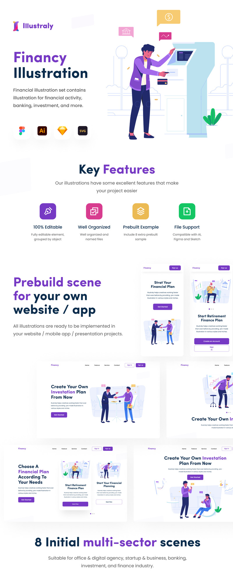 Finans - Finansiell Illustration Set - Features Image 1