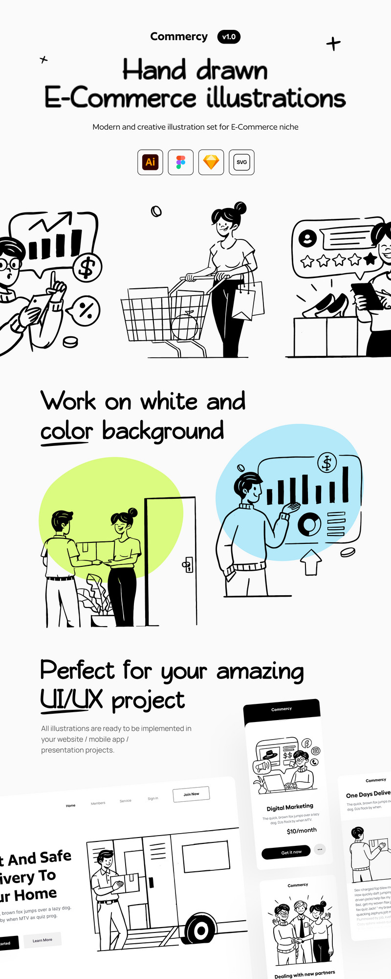 Kommers - E-handel Illustration Set - Features Image 1