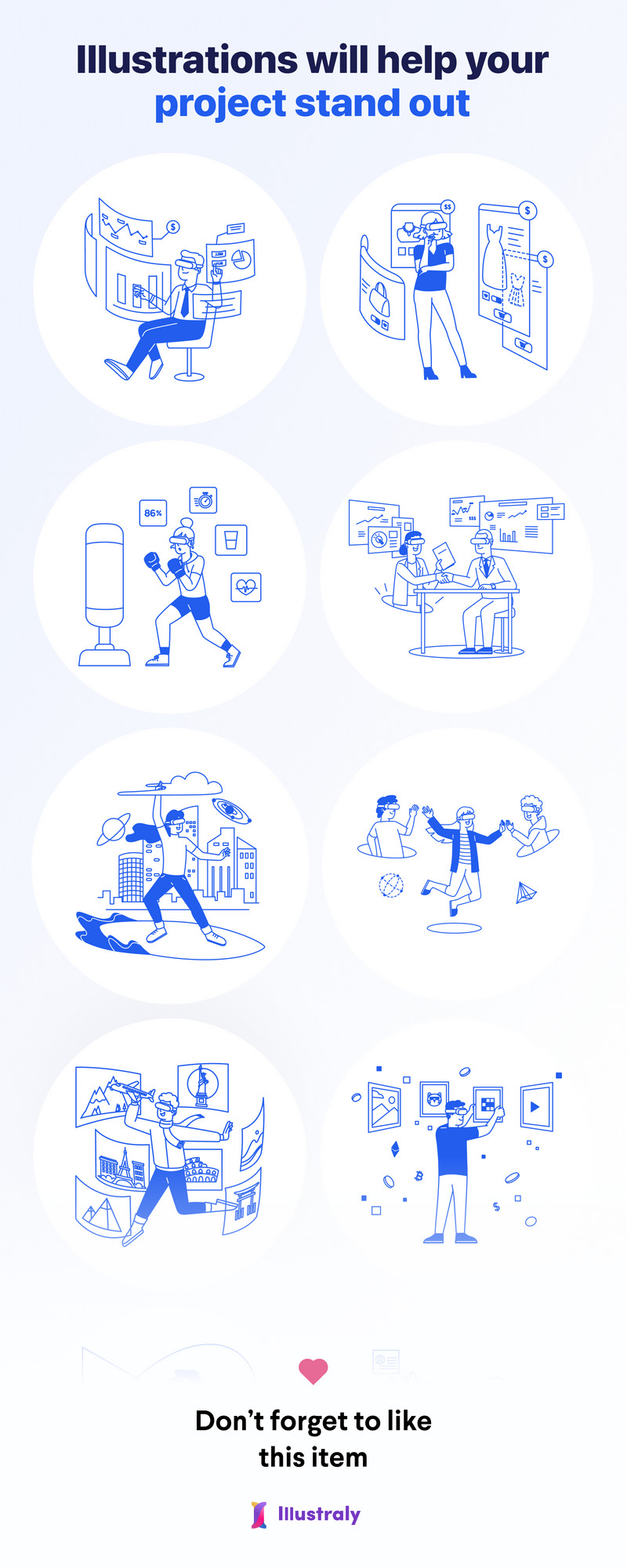 Metavery - Metaverse, NFT & Blockchain Illustration Set - Features Image 2