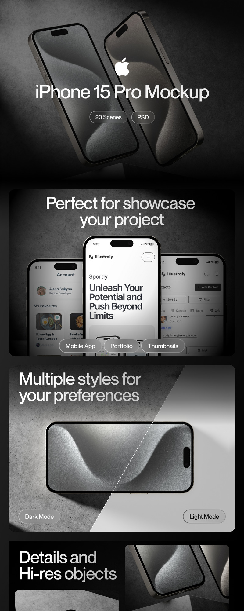 Мокап Apple iPhone 15 Pro - Features Image 1