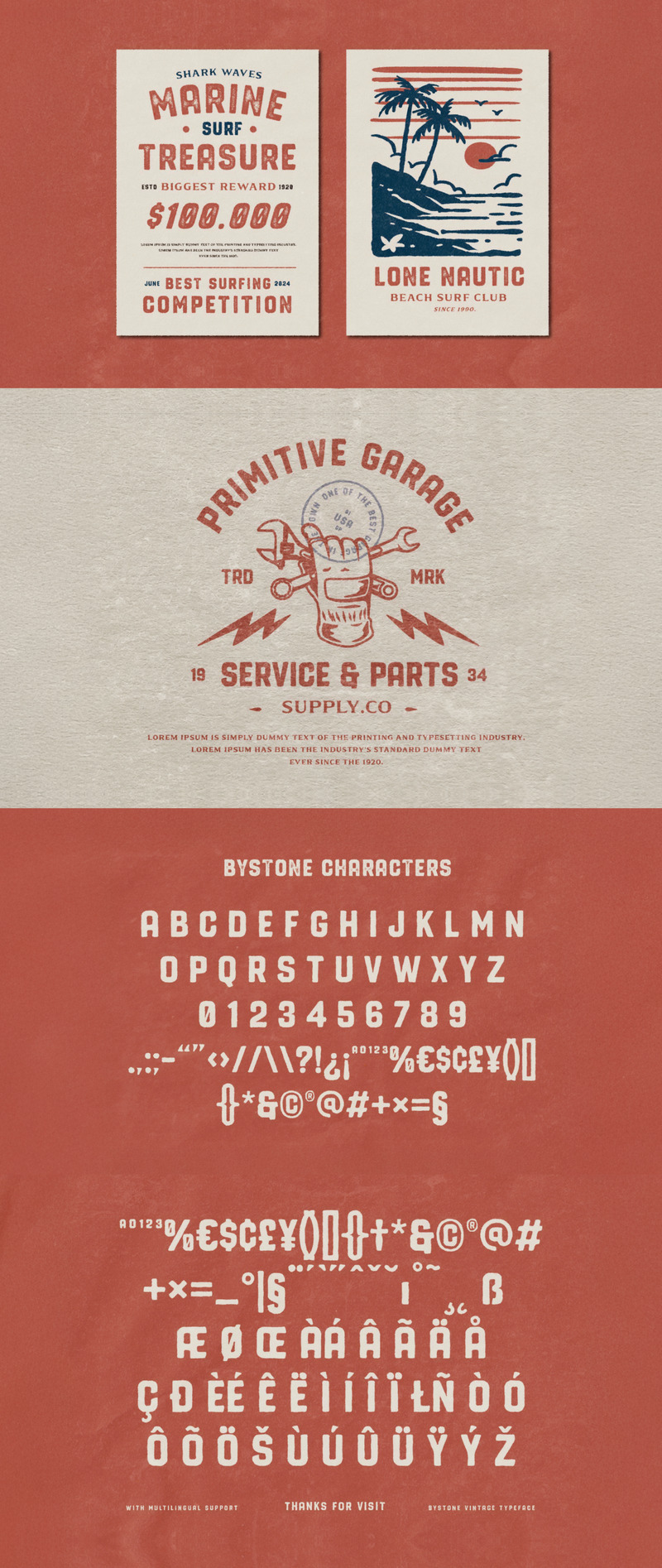 Bystone Vintage Display Sans Serif Font - Features Image 2