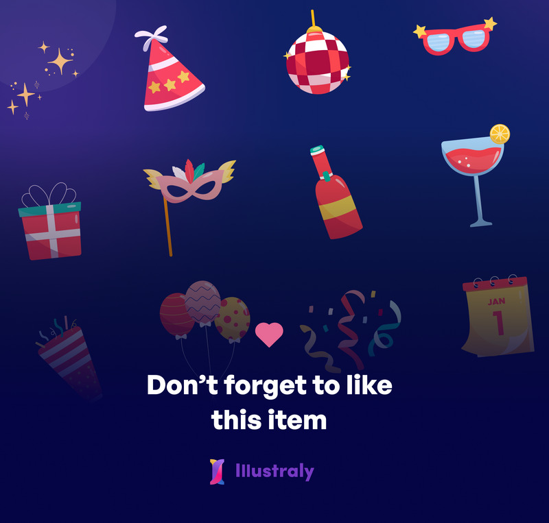 Revelry - набор иллюстраций элементов новогодней вечеринки - Features Image 3