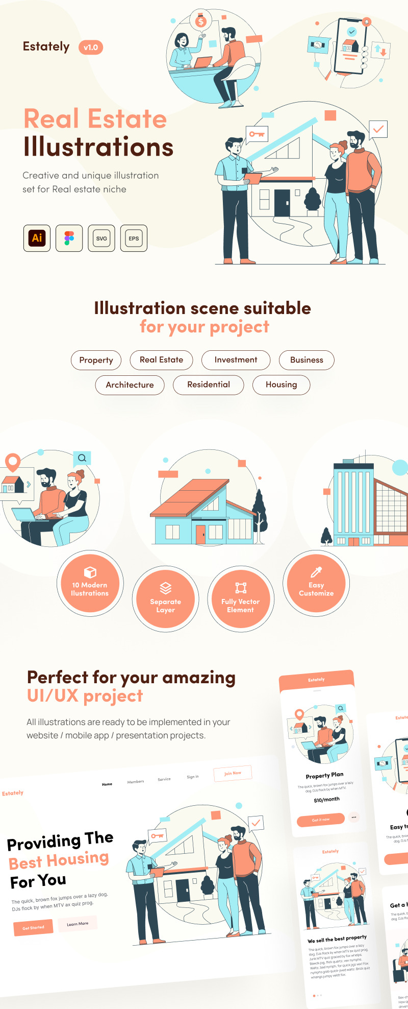 Estately - Real Estately Illustration Set - Features Image 1