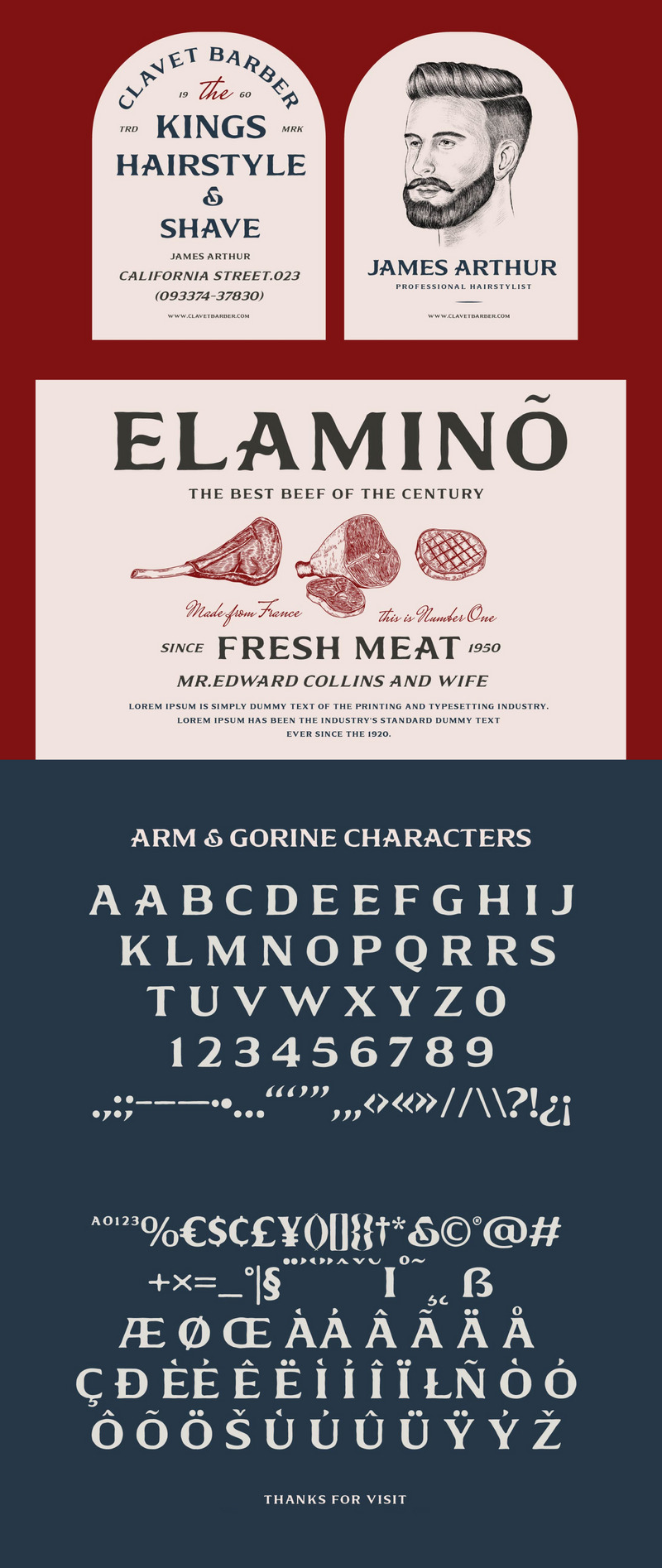 Arm & Gorine Vintage Display Serif Font - Features Image 2