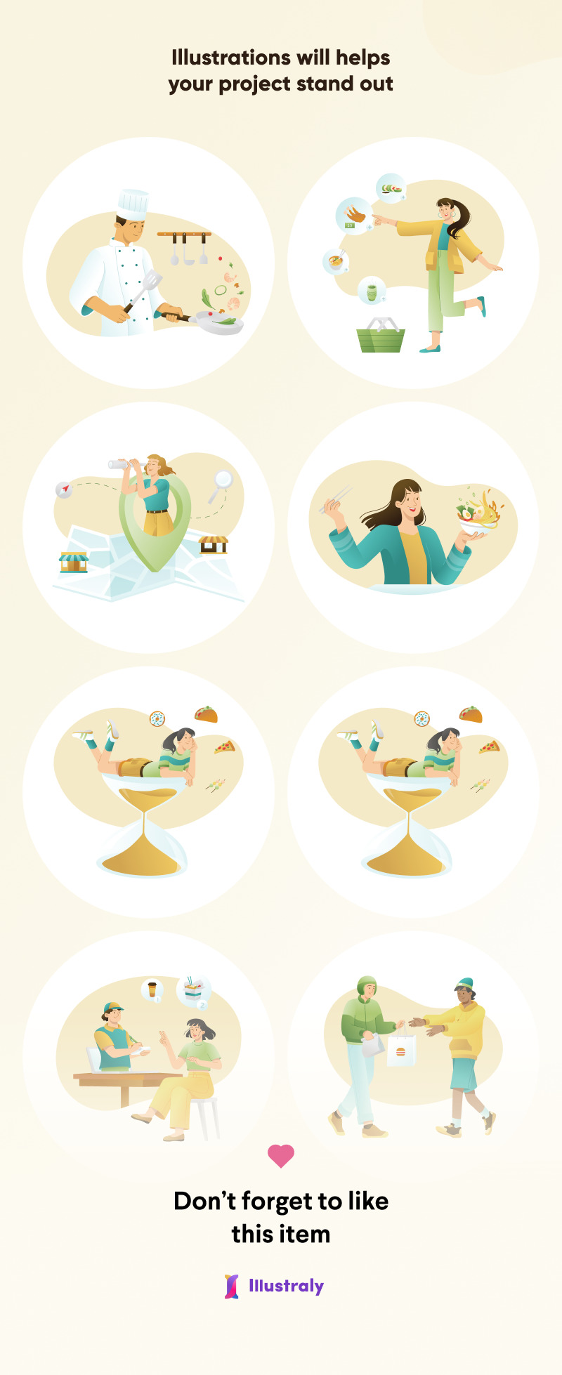 Eatery – Illustrationen zu Speisen und Essenslieferungen - Eigenschaften Bild 2