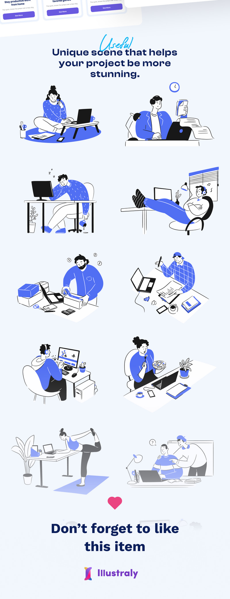 Spacy - Insieme dell'illustrazione di attività dell'area di lavoro - Caratteristiche Immagine 2