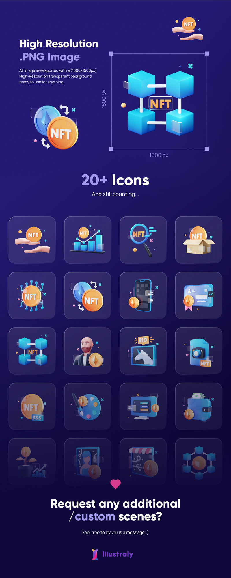 Enefty - NFT digitale investeringen 3D Icon Set - Functieafbeelding 2