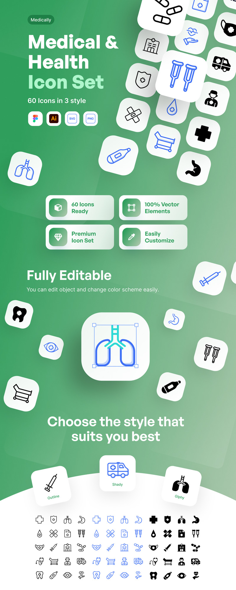 Medical and Health Icon Set - Features Image 1