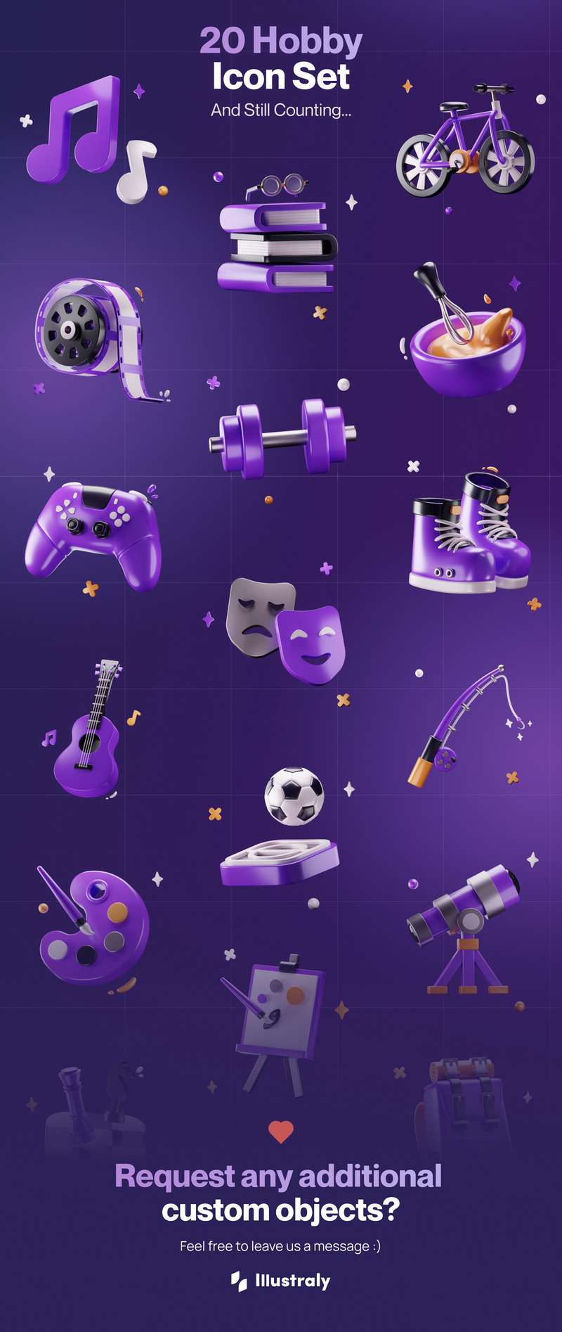 Unterhaltung - 3D-Icon-Set für Hobby und Unterhaltung - Eigenschaften Bild 2