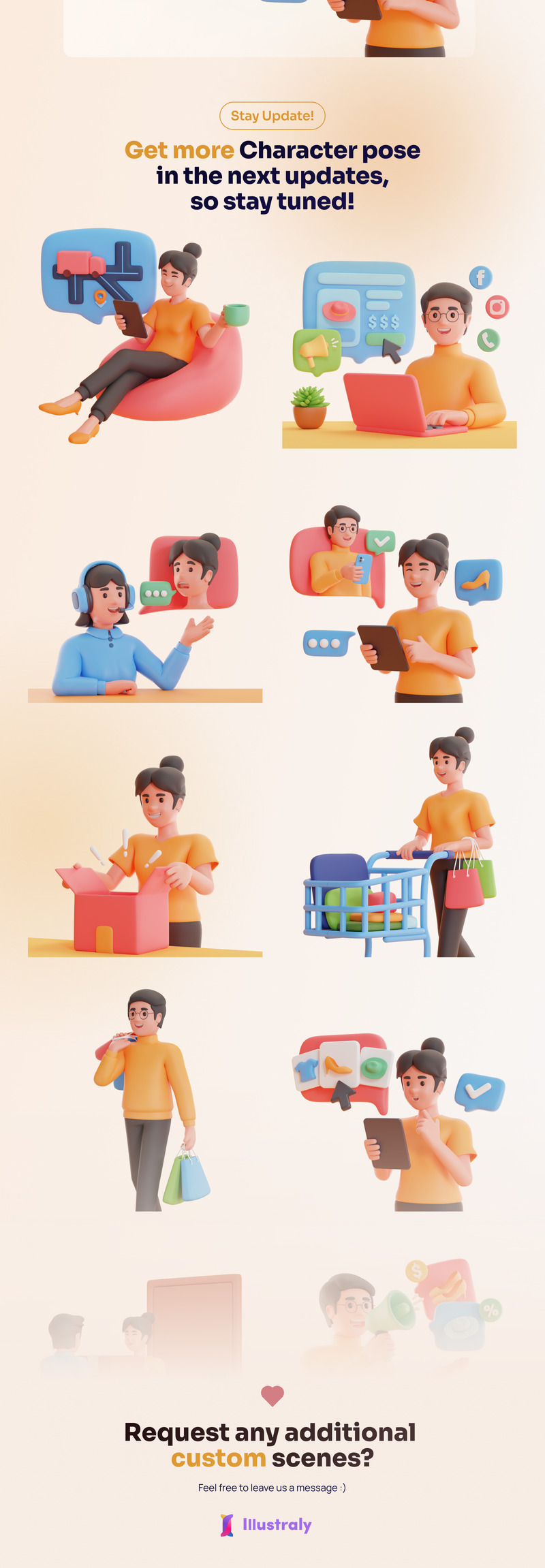 Shoppy - Набор 3D-персонажей для электронной коммерции и покупок в Интернете - Features Image 2