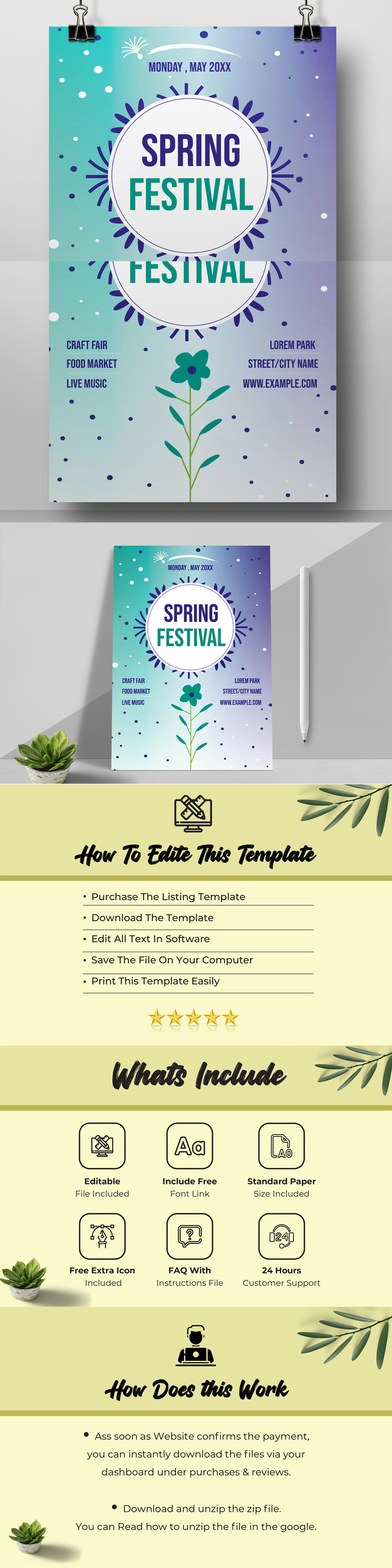 Spring Festival Flyer / Poster #376539 - TemplateMonster