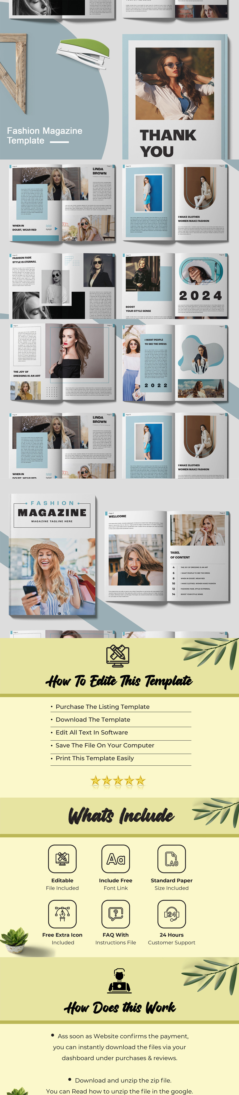 Fashion InDesign Magazine Template - Features Image 1